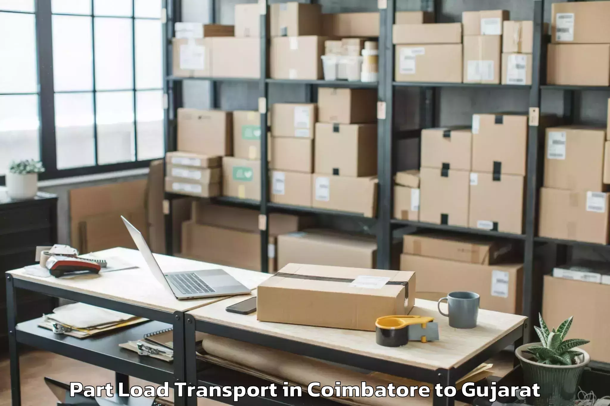 Book Coimbatore to Bhesan Part Load Transport Online